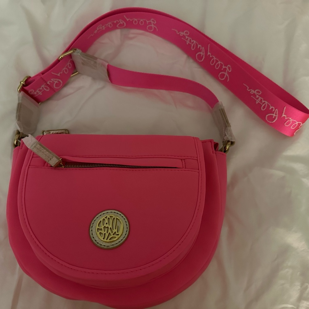 NWT LILLY PULITZER GIAVANNA NEOPRENE CROSSBODY PURSE BAG AURA PINK